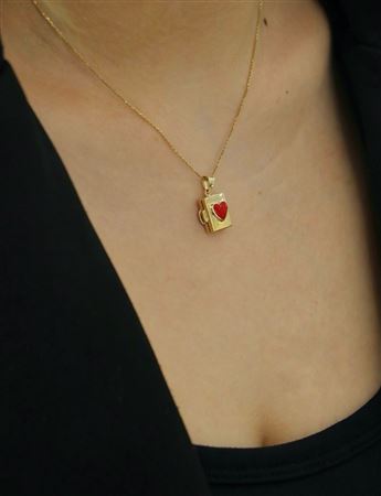 MİNİ KALPLİ KUTU KOLYE