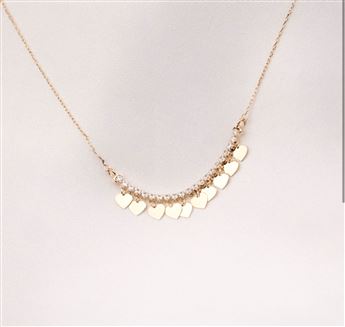 10 KALPLİ SU YOLU TAŞLI KOLYE | 14K