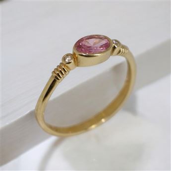 Kuvars pembe doğal taş yüzük